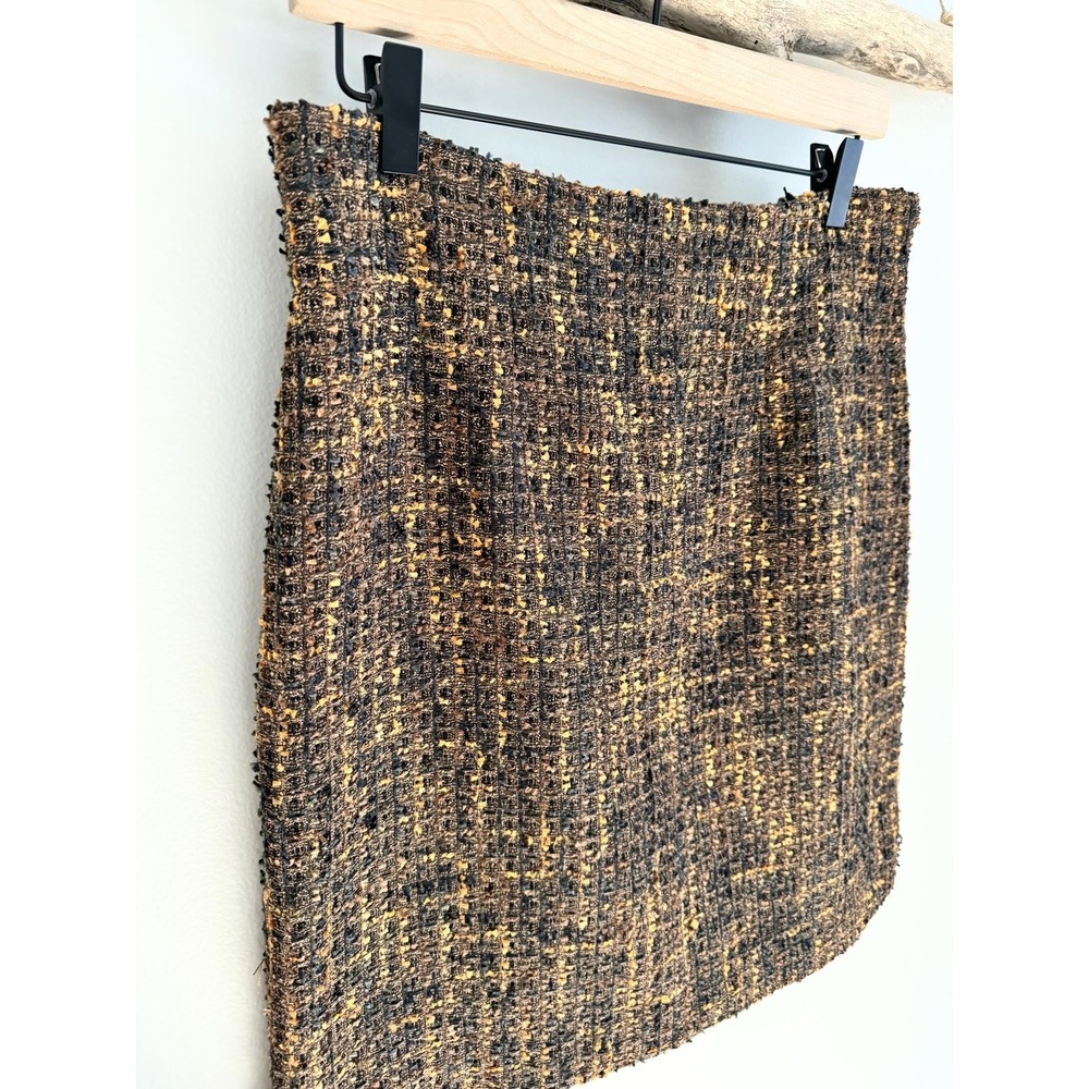 Amanda + Chelsea Tweed‎ Pencil Skirt Metallic Gold Brown Black Women's Size M